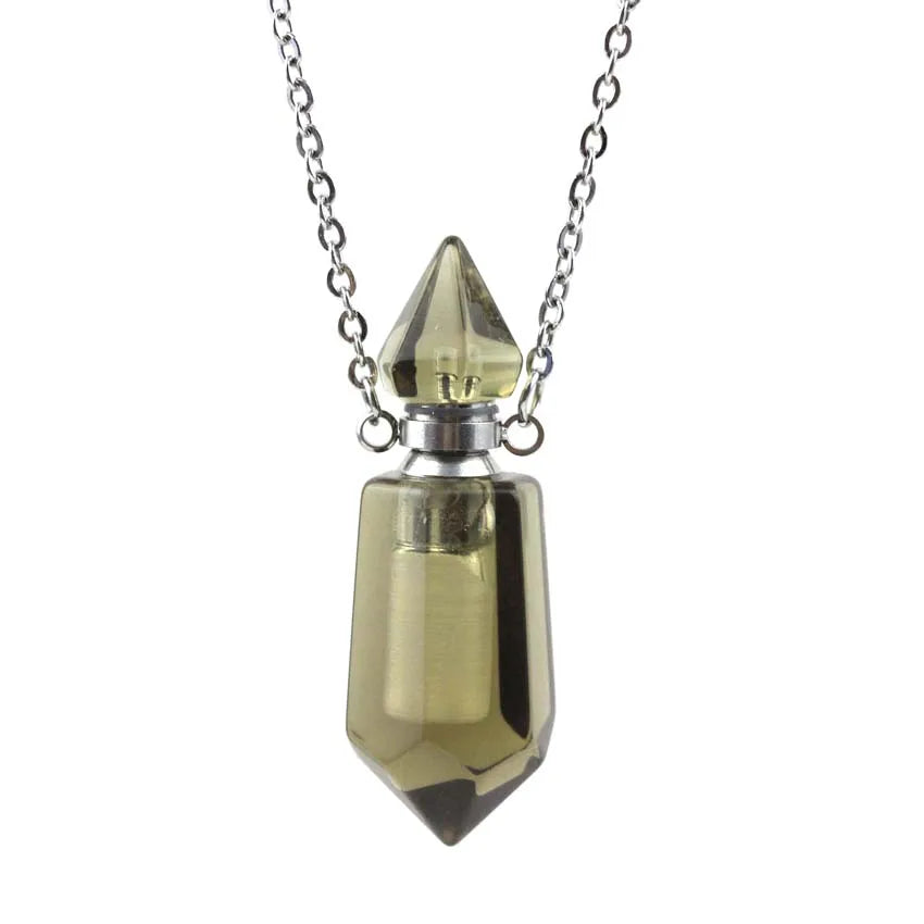 Natural Crystal Essential Oil Pendant Necklace Jewelry