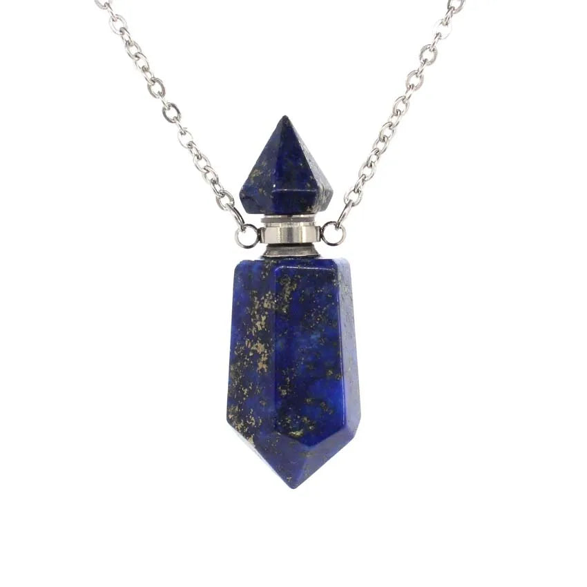 Natural Crystal Essential Oil Pendant Necklace Jewelry