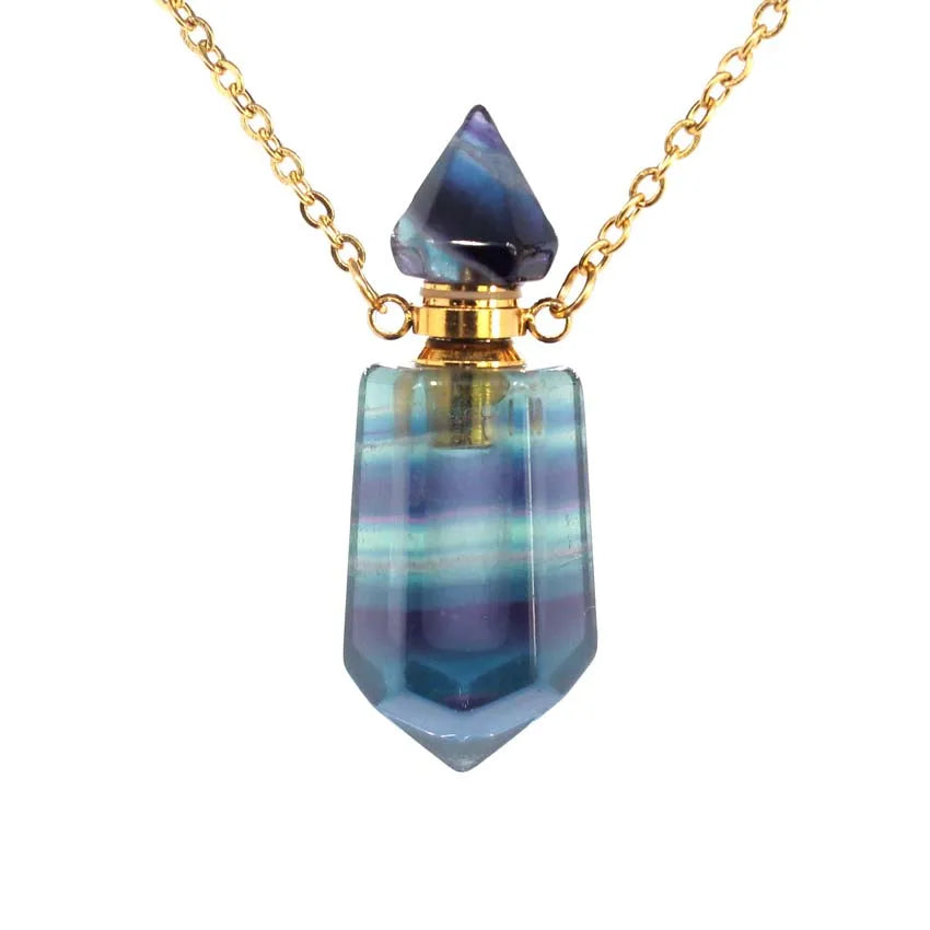 Natural Crystal Essential Oil Pendant Necklace Jewelry