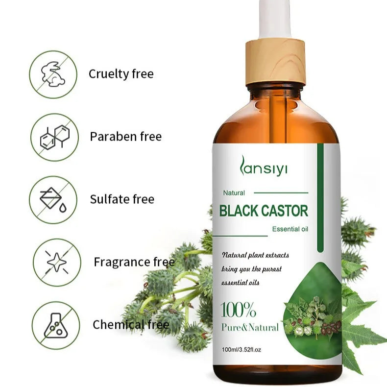 100% Pure Castor Oil For Hair Growth, Eyelashes And Eyebrows - Carrier Oil For Essential Oils, Aromatherapy And Massage