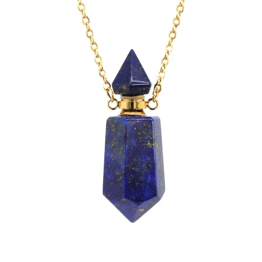 Natural Crystal Essential Oil Pendant Necklace Jewelry